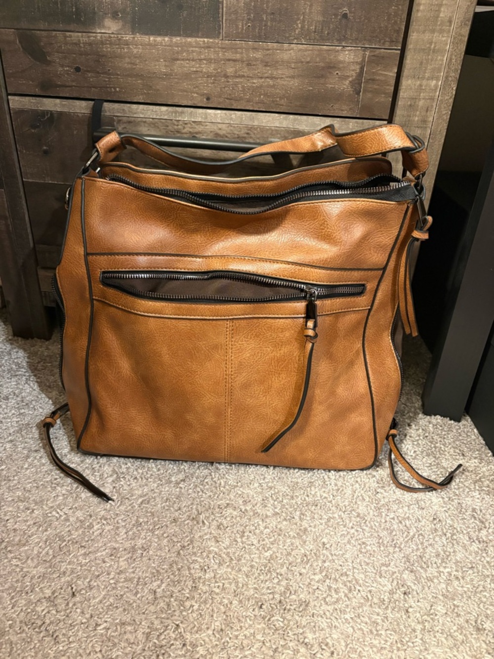 Women's Tan Concealed Carry Shoulder Bag